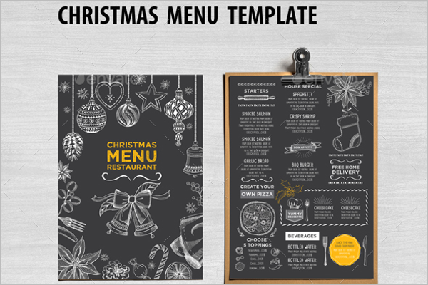 Printable Holiday Menu Template