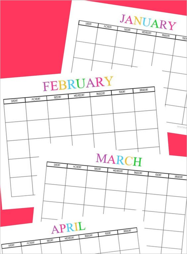 Printable Mneu Calendar Template