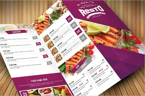 Realistic Catering Menu Template