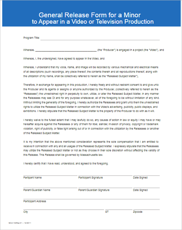 Release Form Template In Word
