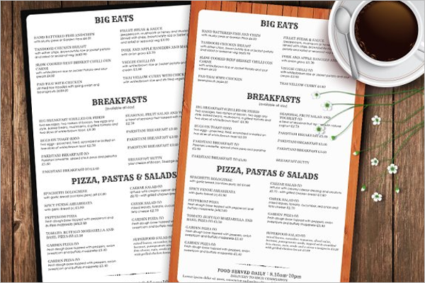 Restaurant Take Out Menu Template