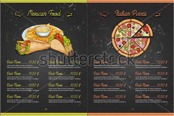 Sample Pizza Menu Template