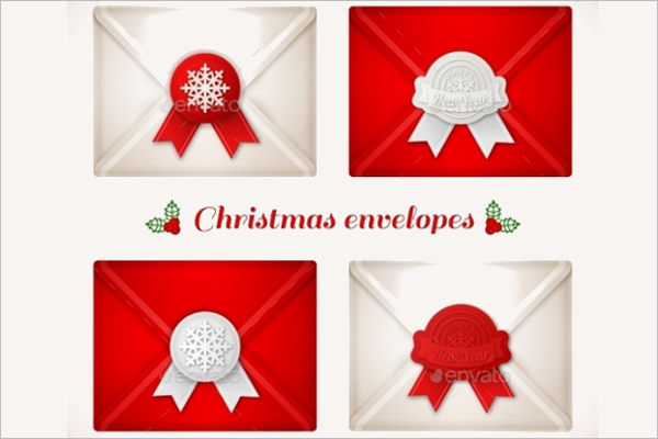 Set Of Christmas Envelope Icons