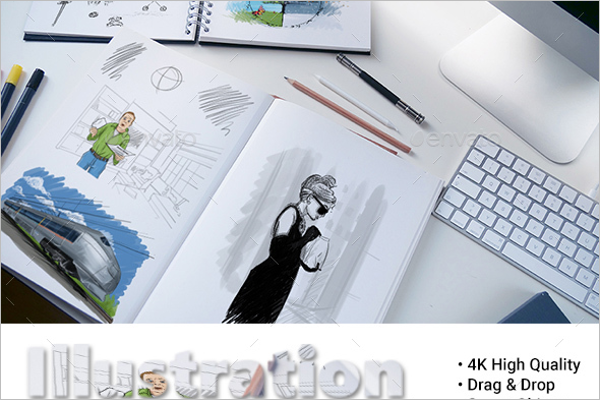 Sketch Book Mockup Template