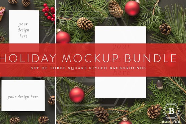 Square Christmas EPS Mockup Design