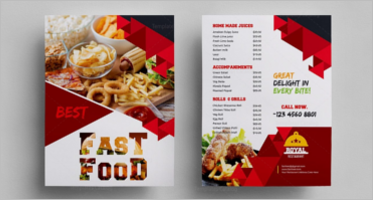 Take Out Menu Templates