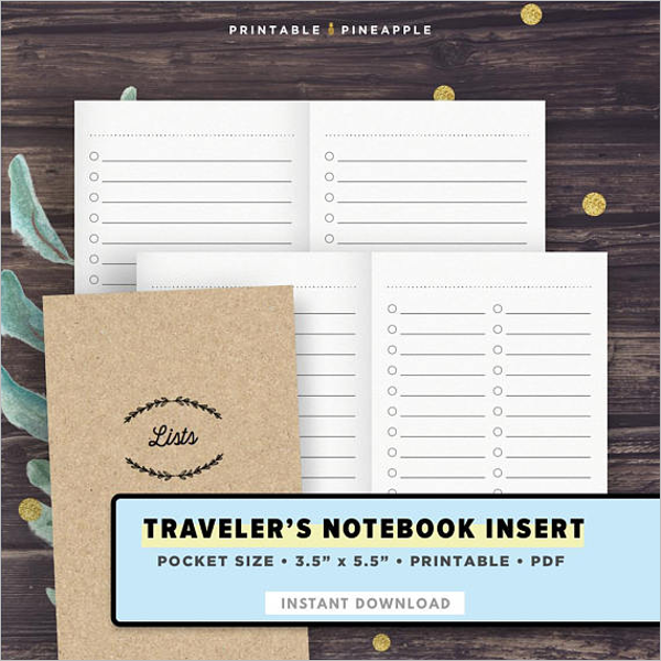 Travelers Notebook Template