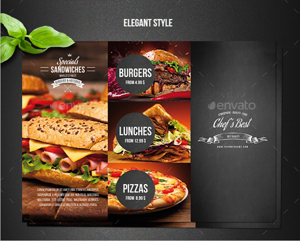 Trifold Restaurant Menu Design