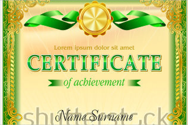 Vintage Certificate Model