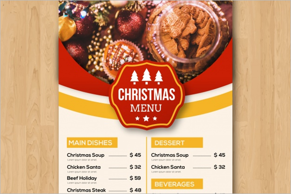 Vintage Holiday Menu Free