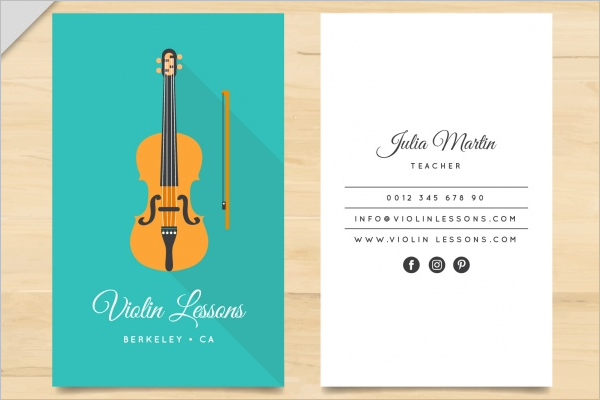 Violin teacher card