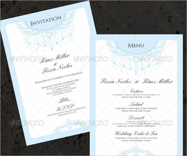 Wedding Invitation Menu Design