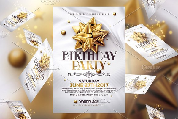 Word Birthday Party Flyer