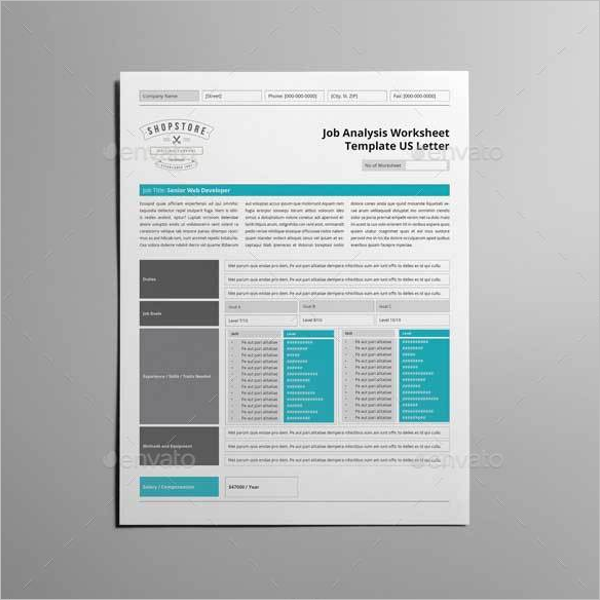 Worksheet Template US Letter