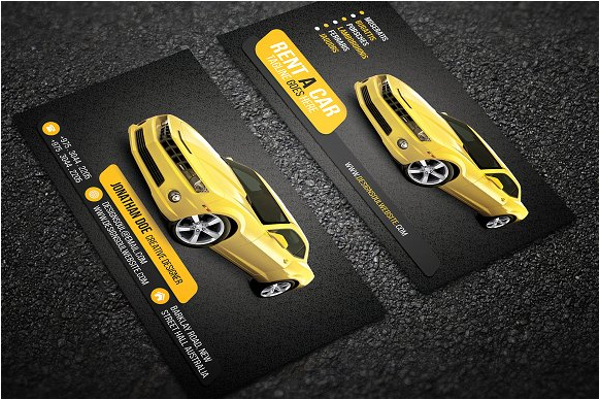 car business card template psd