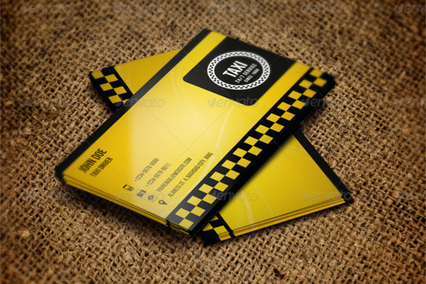 sample taxi business card