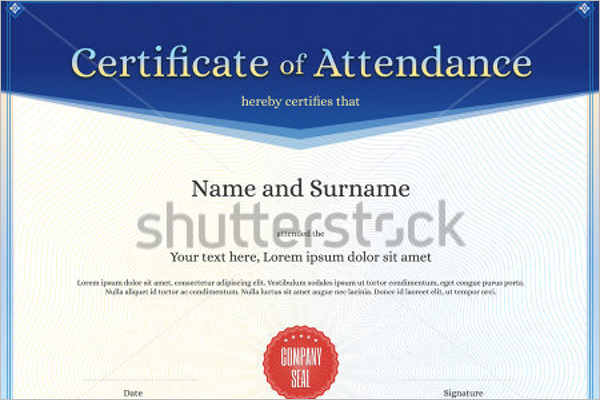 Attendance Certificate Template