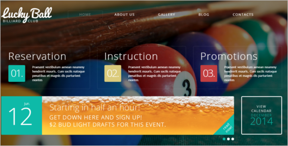 Billiards Drupal Template