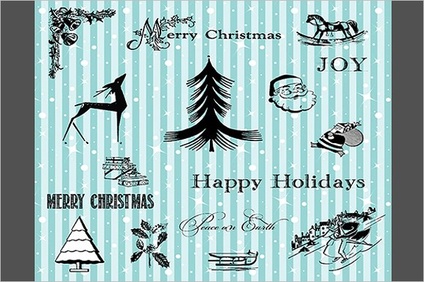 Black Christmas Elements Design