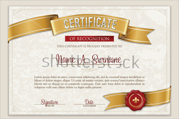 Certificate Of Excellence In Word Format