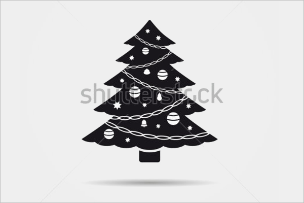 Decorative Black Christmas Tree Design