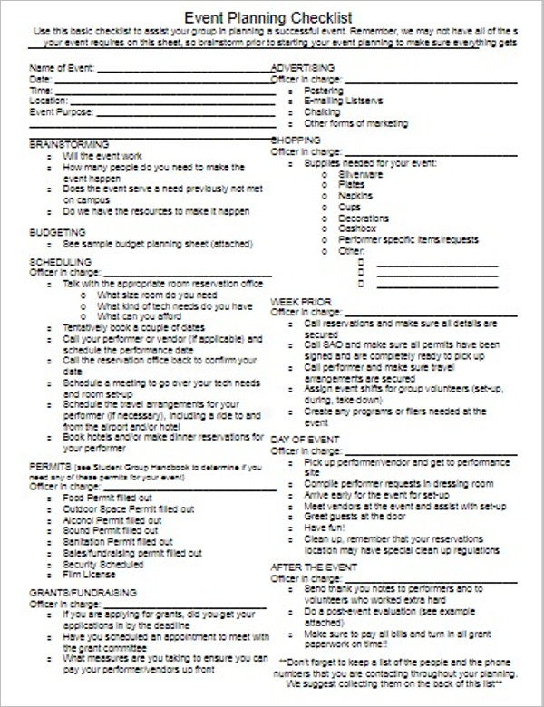 Event Planning Template