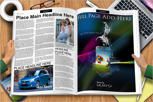 Free Newspaper Spread Mockup