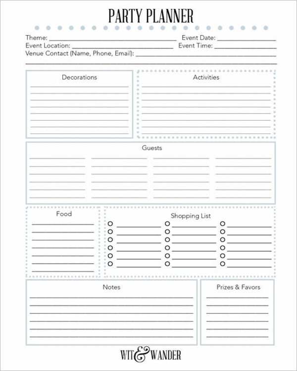 Free Party Planning Checklist Template