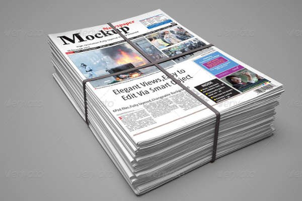 Full layered newspaper mockup