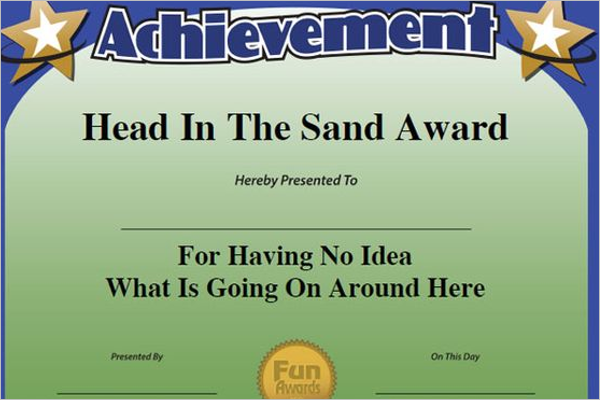 Funny Certificate for Employee