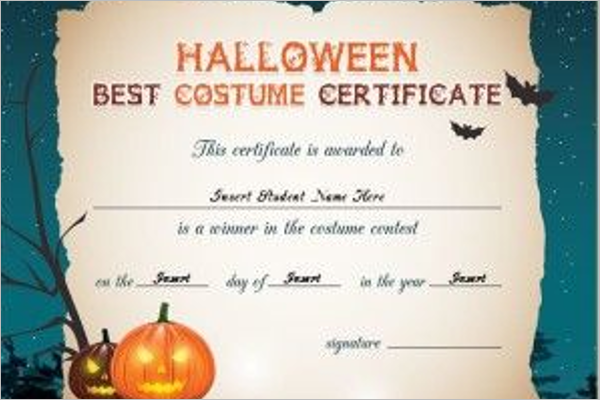 Halloween Certificate Word Template