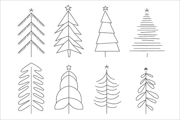 Hand Drawn Black Christmas Tree Idea