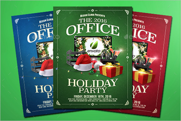 Office Christmas Flyer Background