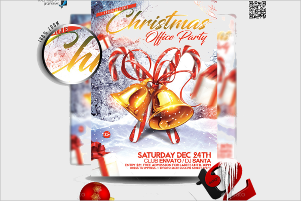 Office Christmas Flyer Template