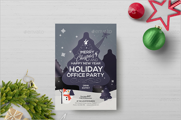 Office Holiday Party Flyer Template