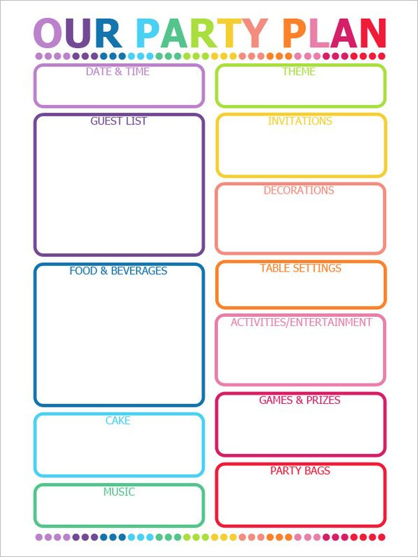21 Free Party Planning Templates PDF Excel Word Example Ideas