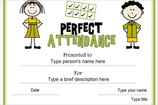 Free Perfect Attendance Certificates Perfect Attendance