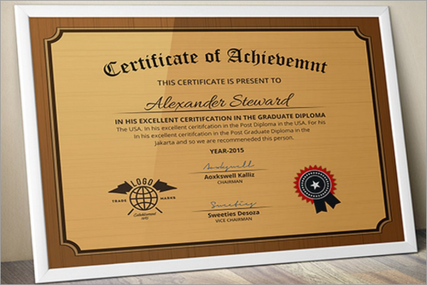 School Certificate Name Design