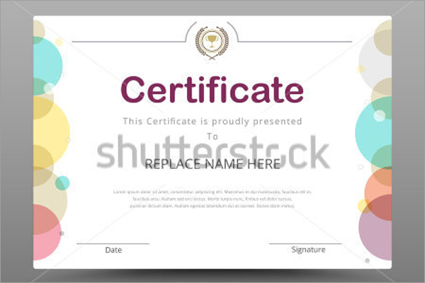 School Certificate Sample Design