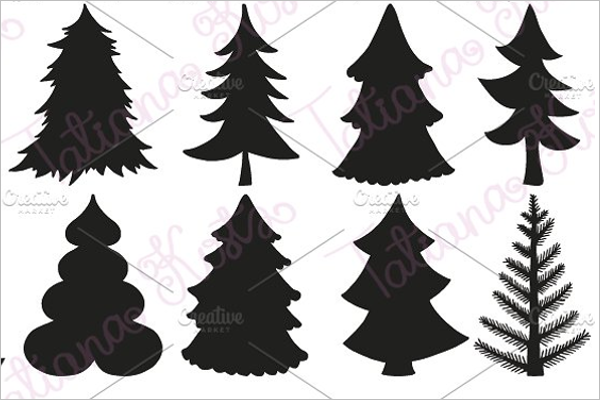 Set Of Black Christmas Tree