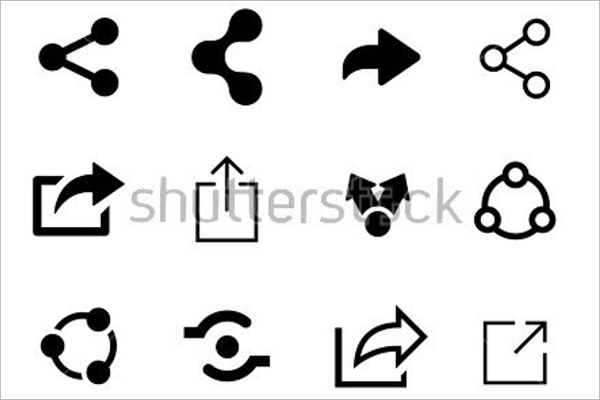 Set Of Share Icons PSD