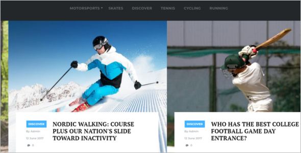 Sports Website Design Template