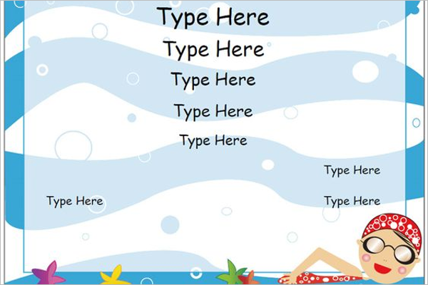 Swimming Certificate PDF