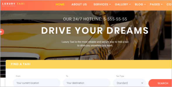 Taxi Booking Website Template