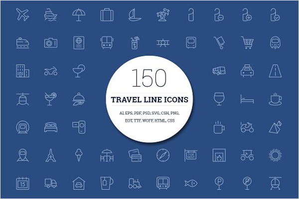 Travel Icons PSD Design