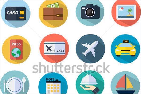 Travel Icons Set Flat Design