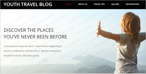 Youth Travel Blog Website Template