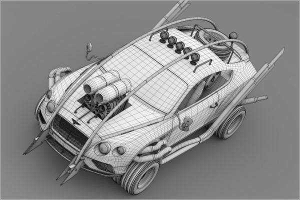 3D Wall Paper Car Model