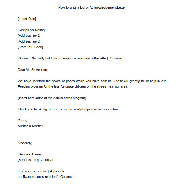 40+ Free Acknowledgement Letter Templates PDF Sample Formats