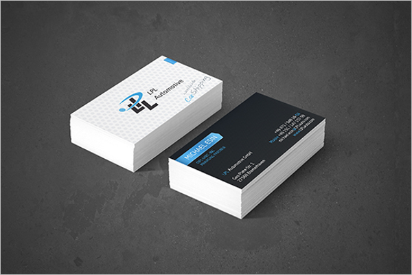 Automotive Business Card Sample Design